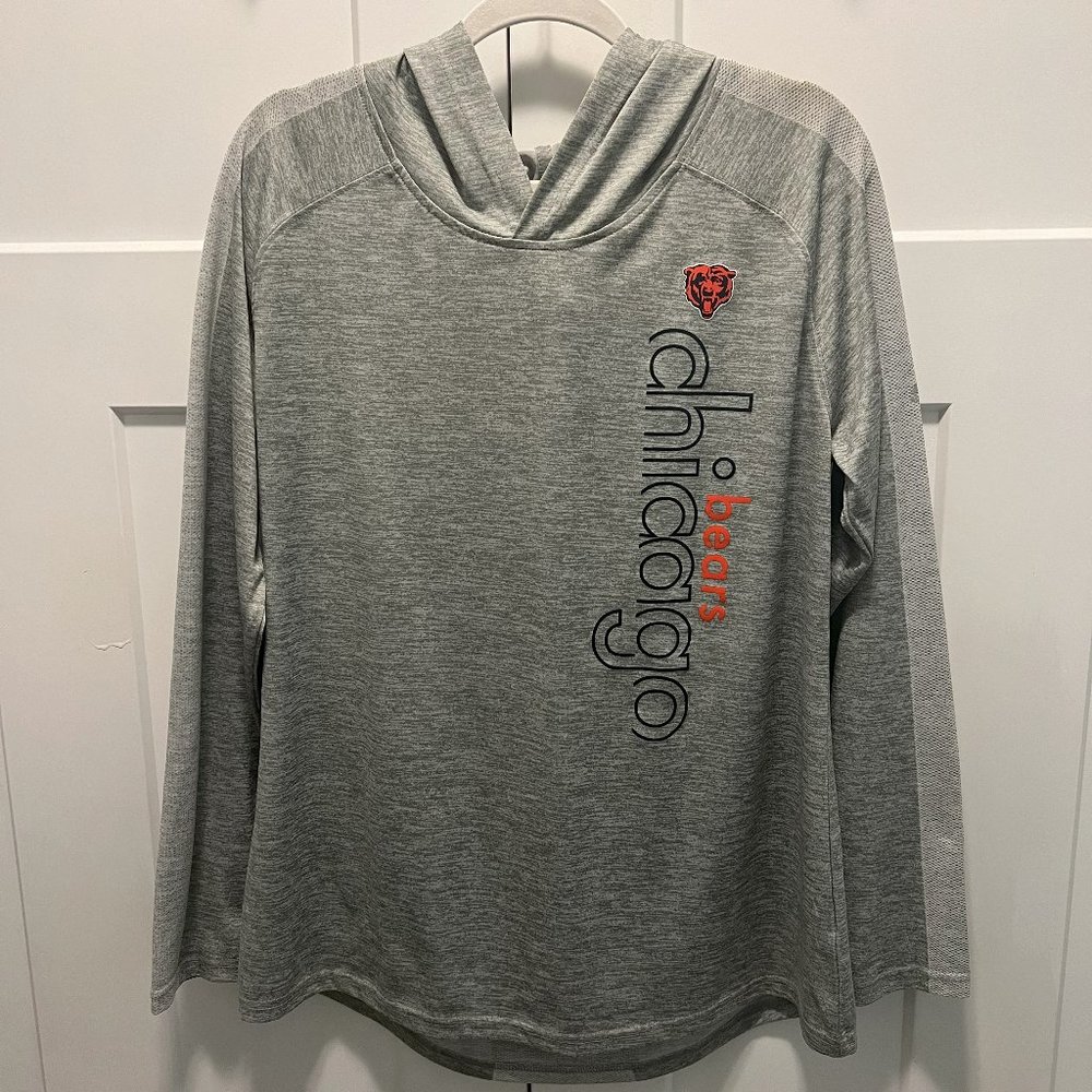 Majestic NFL Chicago Bears Gray Cool-Base Women's Hoodie Size XXL